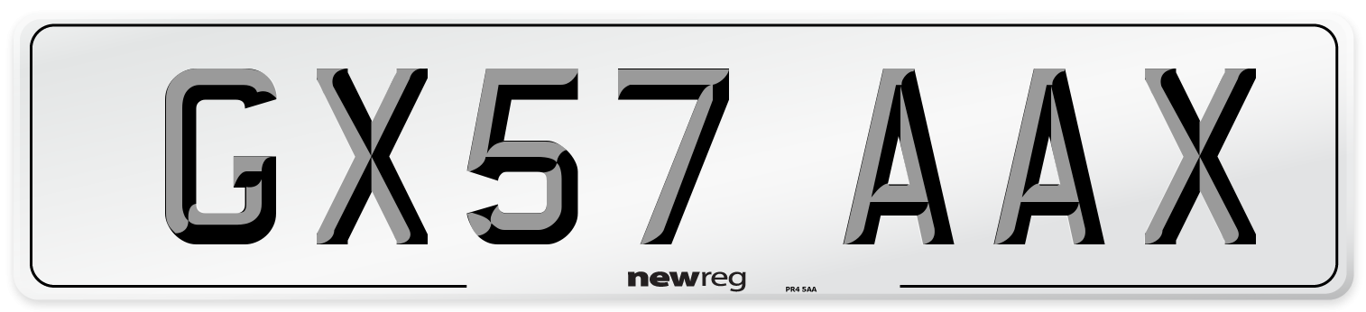 GX57 AAX Number Plate from New Reg